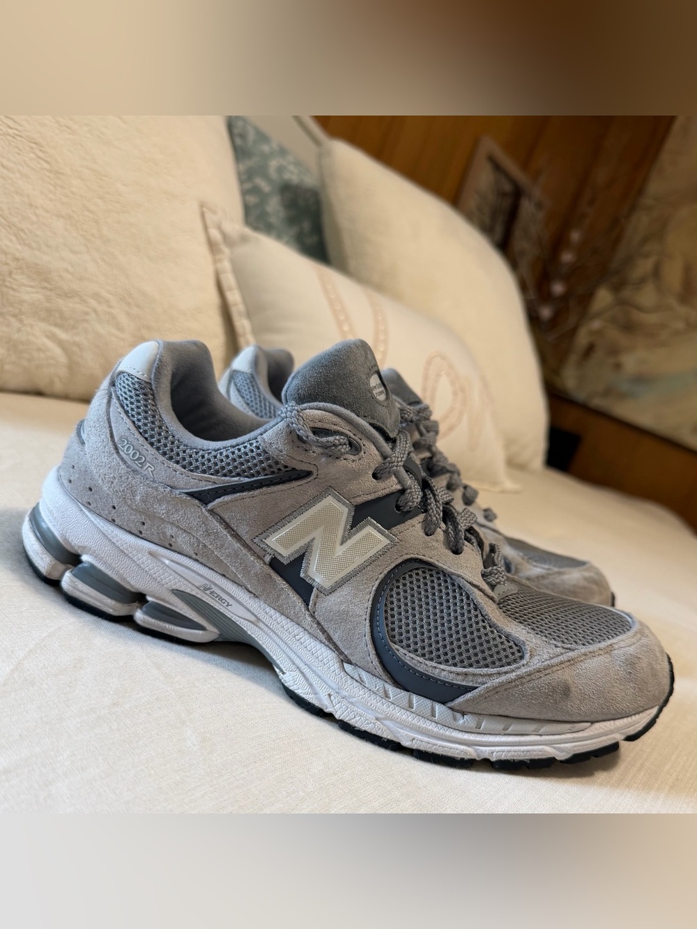 New Balance Grey Mesh & Suede Women's Athletic Sneakers